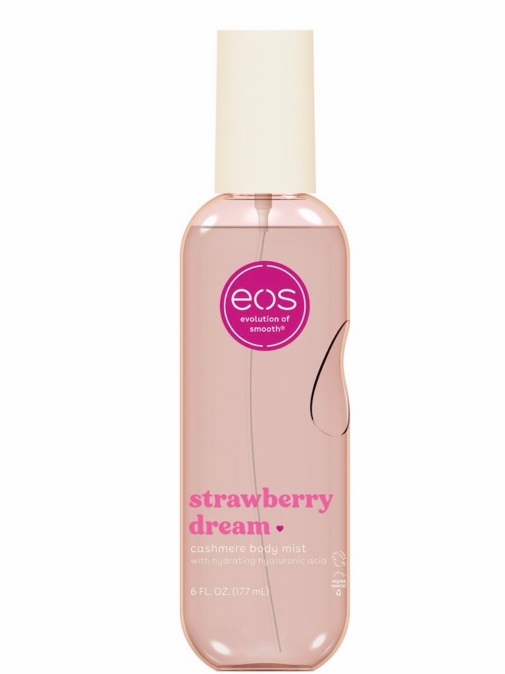 eos Strawberry Dream Cashmere Body Mist - Light Pink with Cream Cap